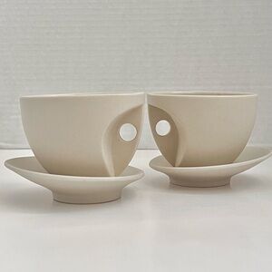 Rare vintage post modernist espresso/ tea cups set of 2 signed by Goyer Bonneau